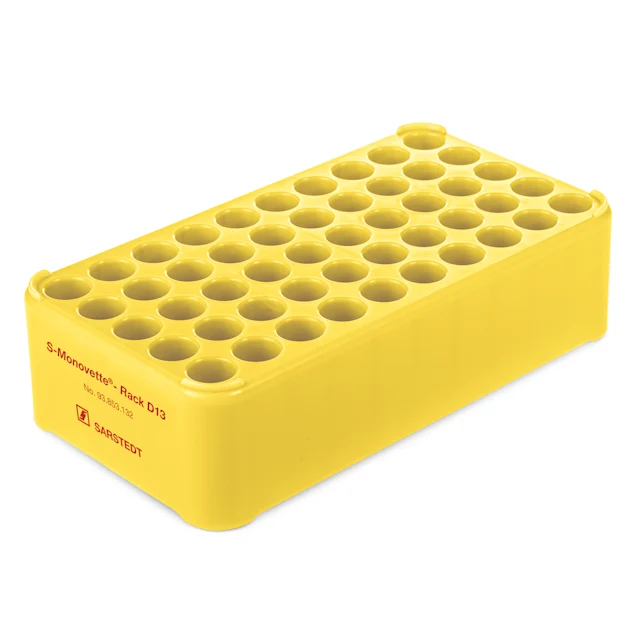 Portoir D13, Ø orifice : 13 mm, 5 x 10, jaune