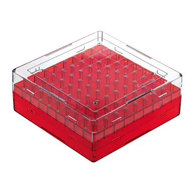 Cryobox, 132 x 132 x 53 mm, format: 9 x 9, for 81 collection tubes
