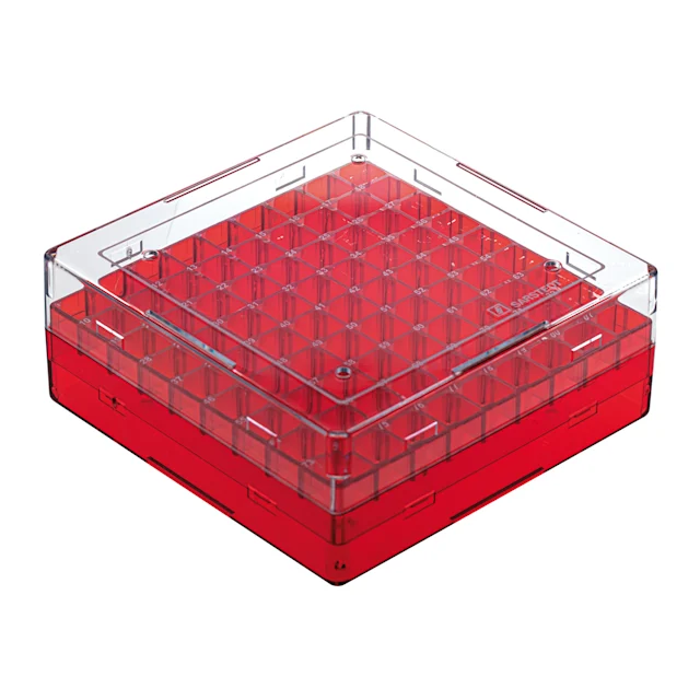Cryobox, 132 x 132 x 53 mm, format : 9 x 9, pour 81 tubes