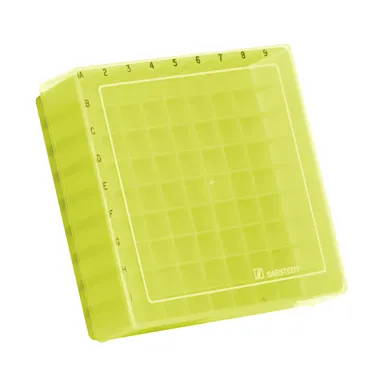 Storage box, slip-on lid, PP, format: 9 x 9, for 81 collection tubes