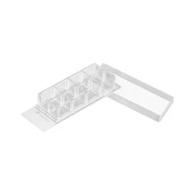 x-well cell culture chamber, 8 wells, on glass slide, removable frame