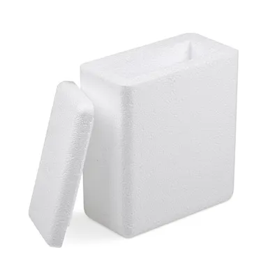 Polystyrene container, suitable as outer packaging for cool transport