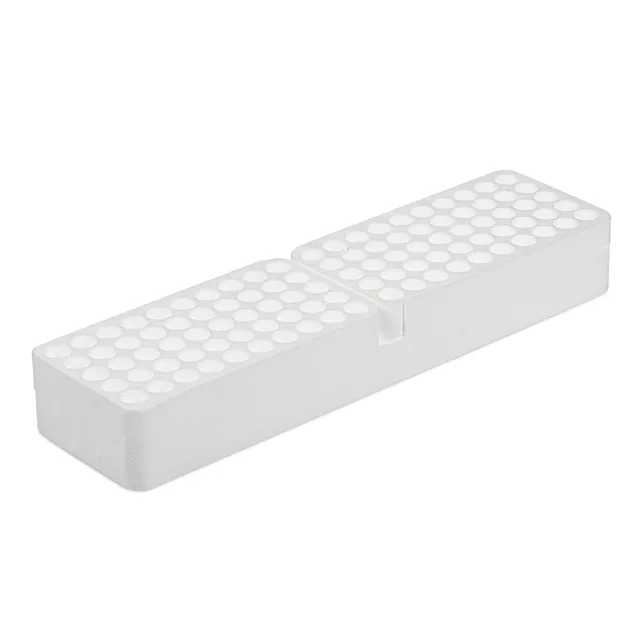 Rack, styrofoam, format: 20 x 5, suitable for tubes Ø 15 and 16 mm