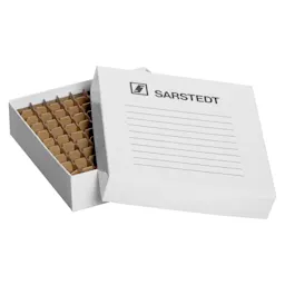 Storage box, slip-on lid, cardboard, format: 10 x 10, for 100 collection tubes