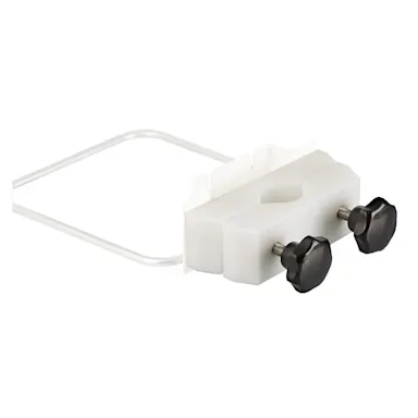 Round tube holder for round tubes and combinable with wall holder euroMatic® (95.963.001), wall holder twin plus (95.963.007) and wall holder vario 2000 (95.963.020)