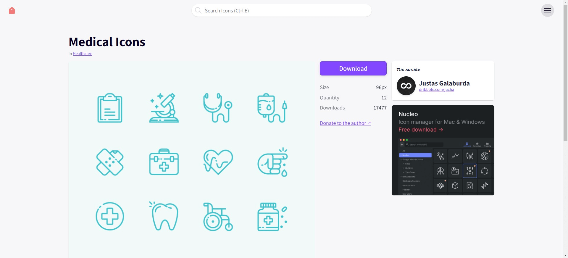 Medical Icons Landing Page