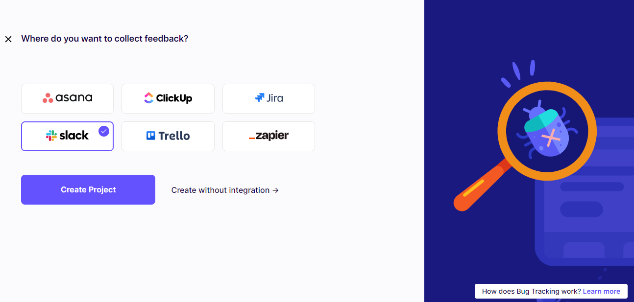 Bug tracking project integrations