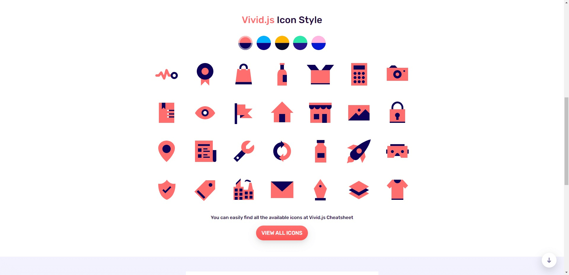 Vivid Icons Landing Page