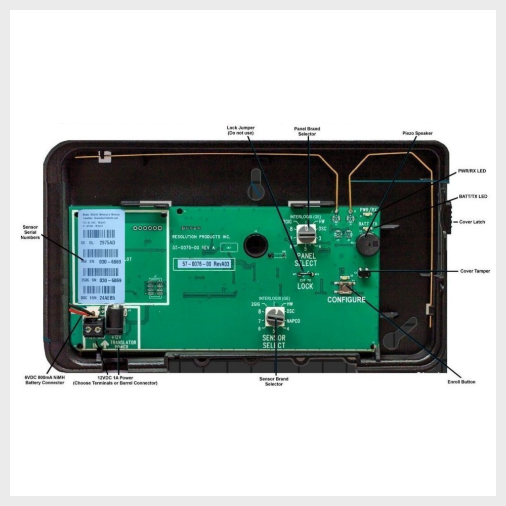 001b Internal RE524X Translator Internal Components Convert Any Sensor to Any Panel