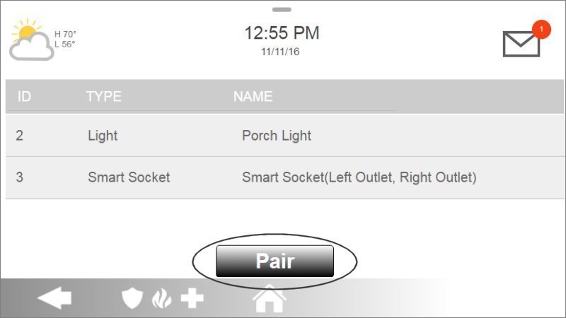 IQ2 panel pair button screen