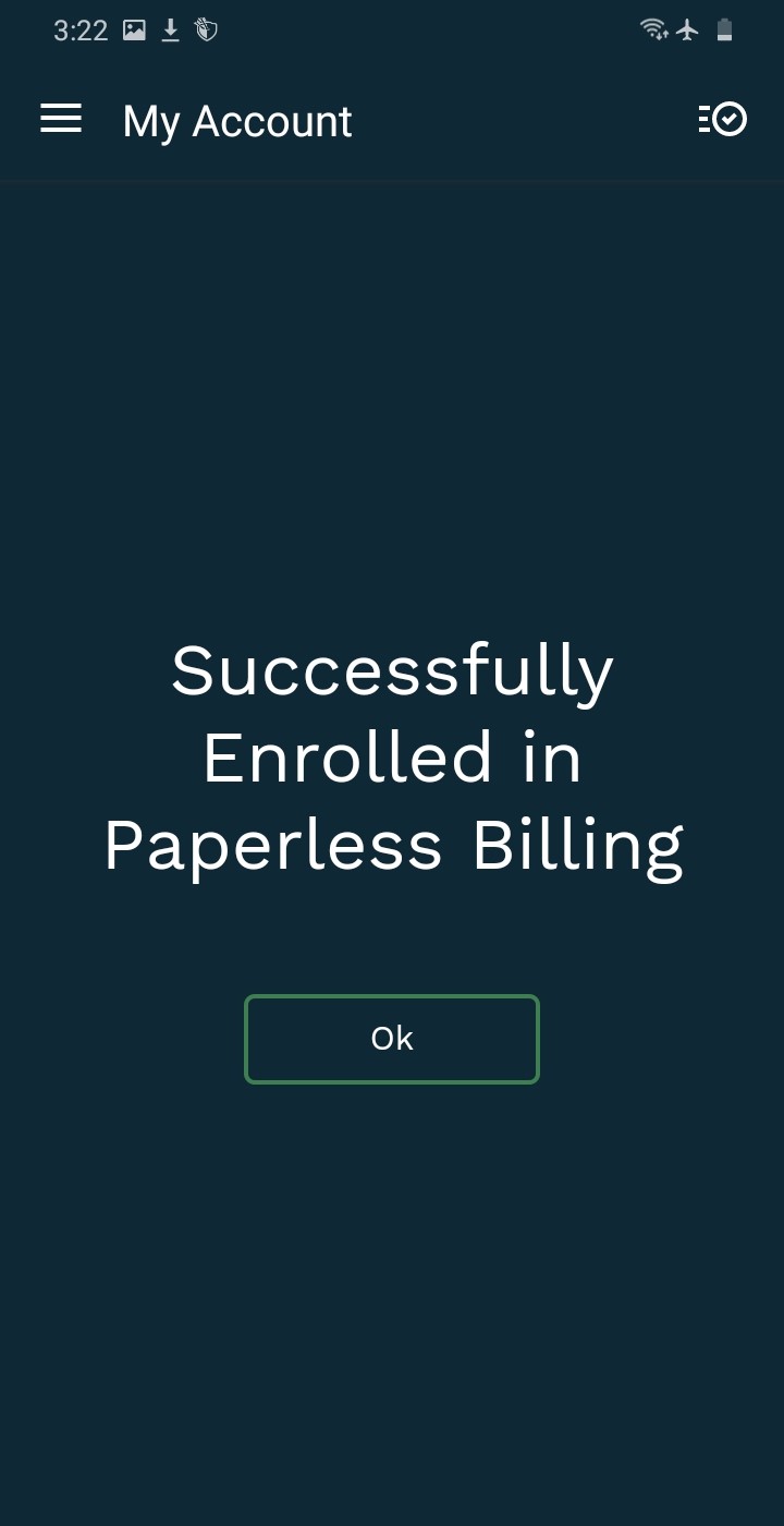 Paperless Billing - Confirmed Successful