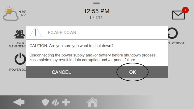 Confirming power down