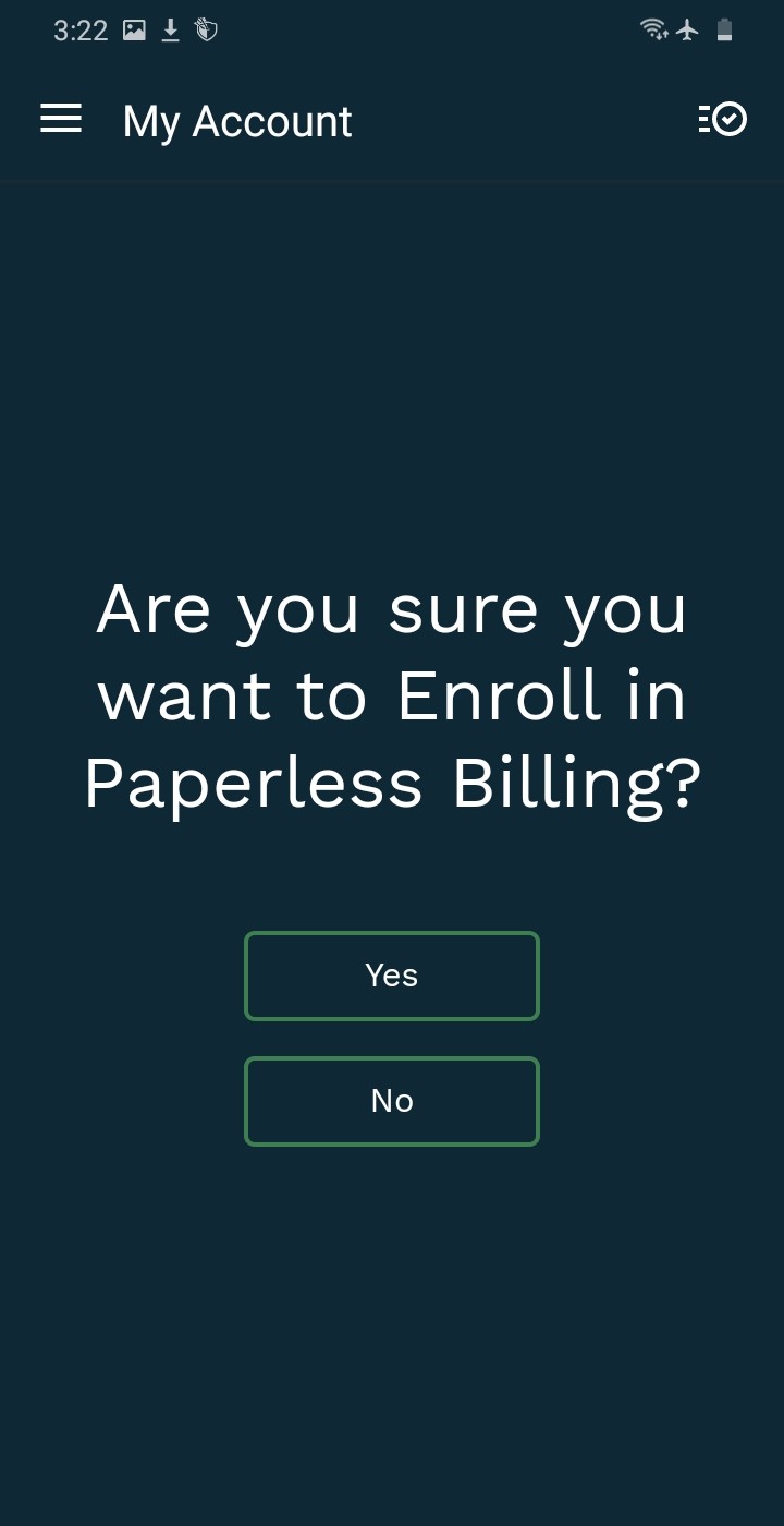 Paperless Billing - Confirm Enrollment