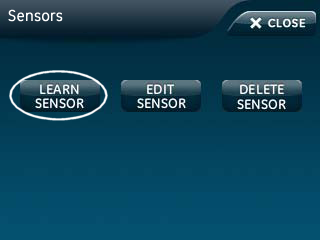 Simon XTi Sensor Programming Screen