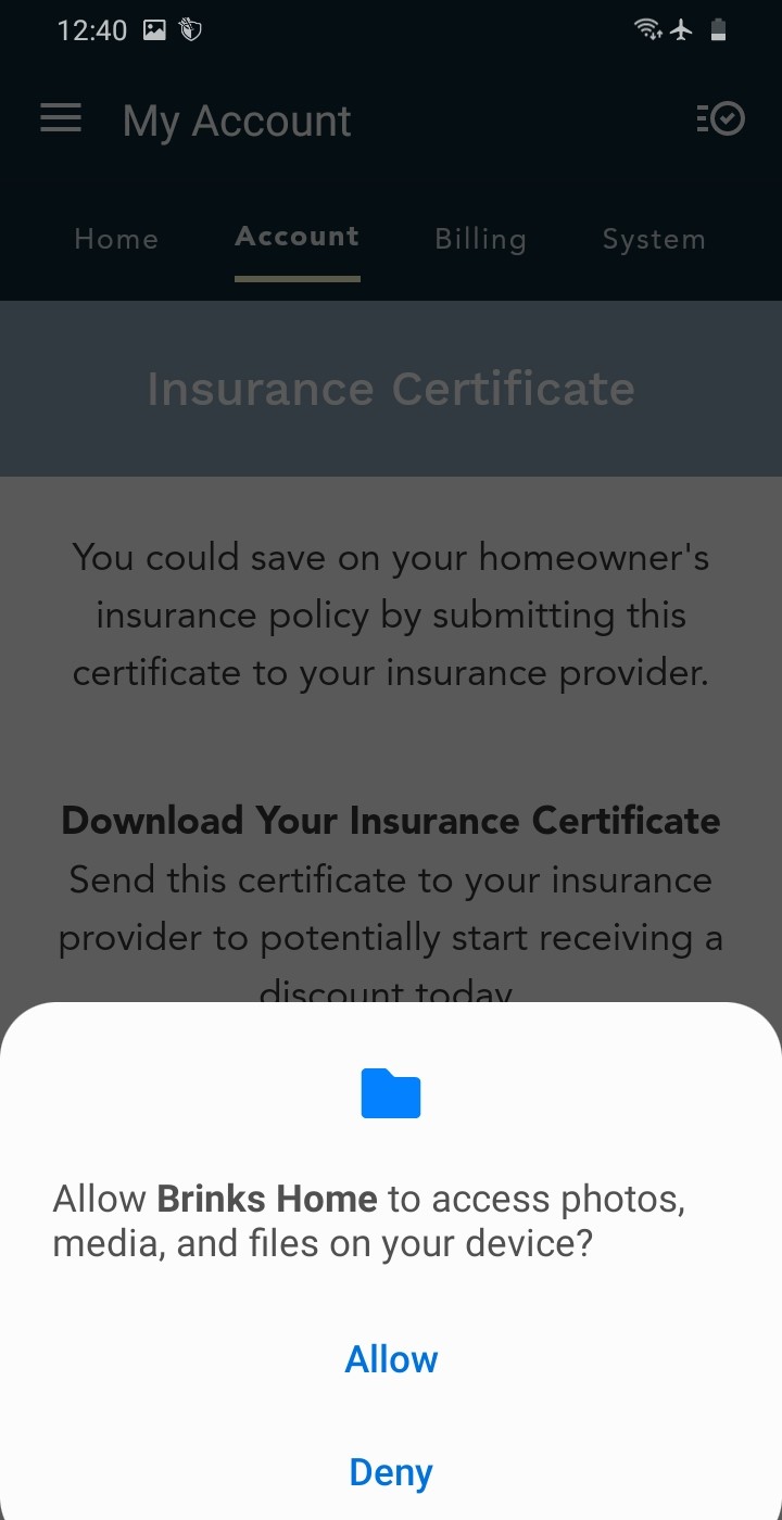 Insurance Certificate Allow File Access