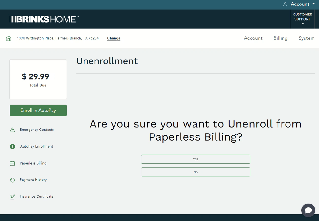BHCP Paperless-Sure you want to Unenroll