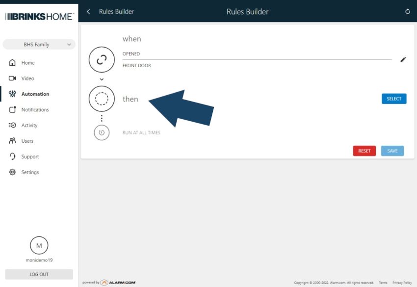 006a Brinks Home-Home Security Automation Rule-Then What Happens