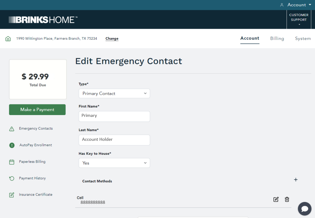 BHCP Emergency Contact Edit Contact