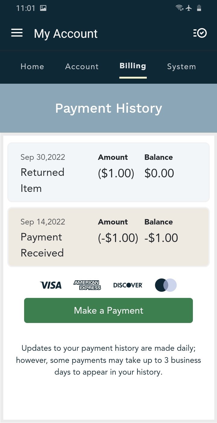 Payment History Detail