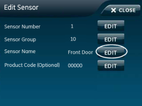 Simon XTi Programming Sensor Name