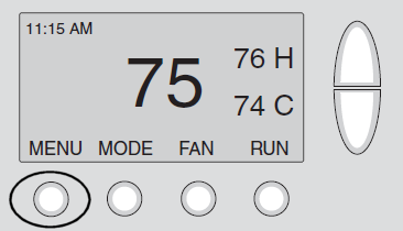 Trane TZ43_TZ45 Thermostat Homescreen