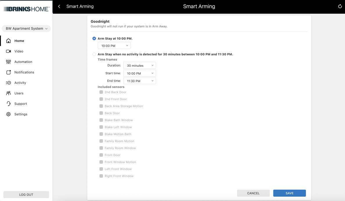 002.3 Security Smart Arming Details