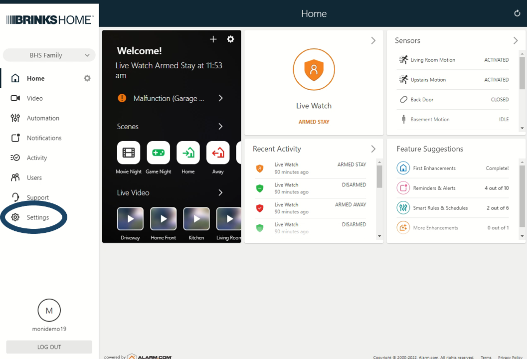 101.3 - Login to Brinks Home Desktop App