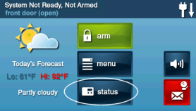 002status A-2 Home Security System Status Alerts and Sensors Open