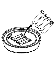 A diagram of removing the batteries from the Honeywell Resideo PROSiXSIREN-O