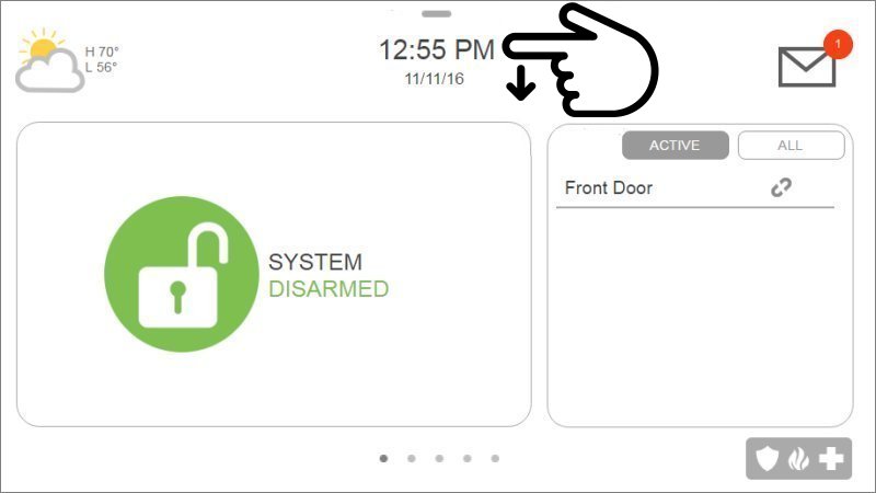 Opening settings on IQ4 panel