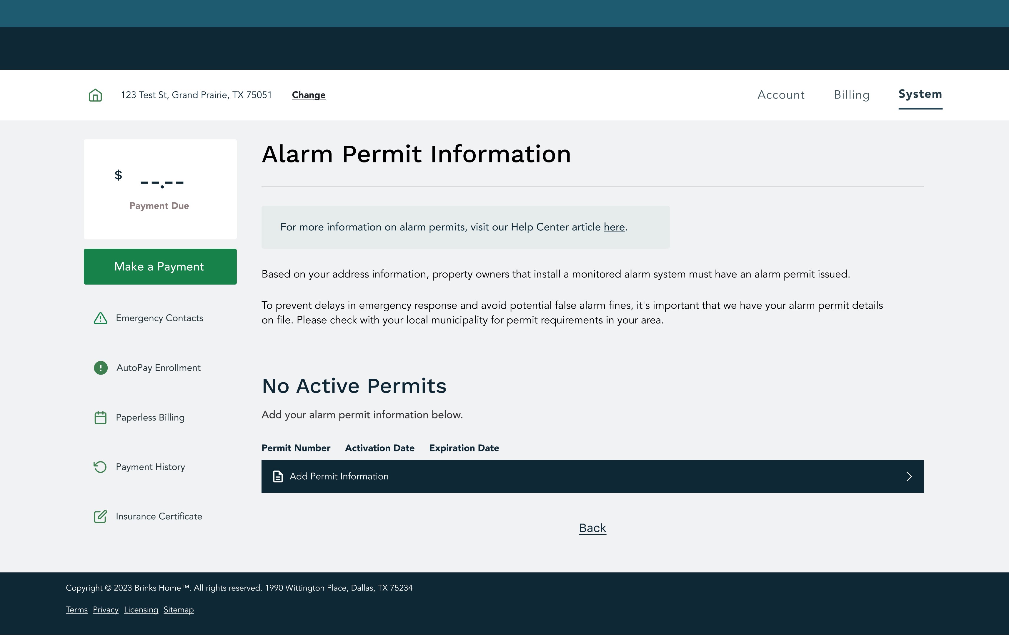 BH Customer Portal System Permit Information 002a