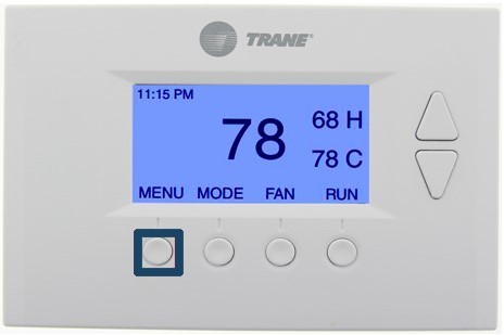 Trane Thermostat - Menu (Left) Button