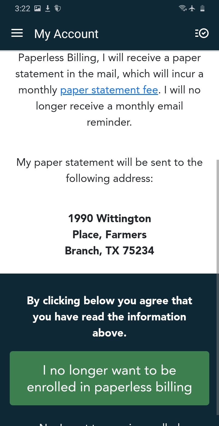 Paperless Billing - If Enrolled