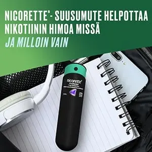 NICORETTE-SUUSUMUTE HELPOTTAA NIKOTIININ HIMOA MISSÄ JA MILLOIN VAIN