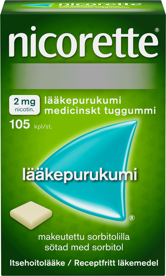 Nicorette 2mg nicotin.lääkepurukumi medicinskt tuggummi