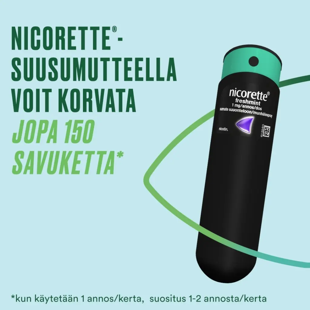 NICORETTE-SUUSUMUTTEELLA VOIT KORVATA
