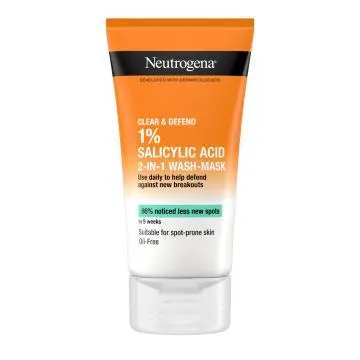 Neutrogena<sup>®</sup> <br> Clear & Defend 1 % Salicylic Acid 2-in-1 Wash-mask​