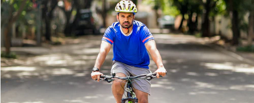 Man riding a bicycle