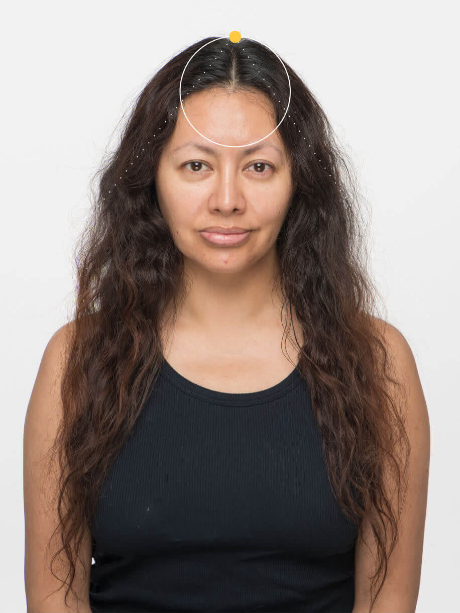 Kayla before taking Nutrafol Women Vegan Hair Growth Nutraceutical.