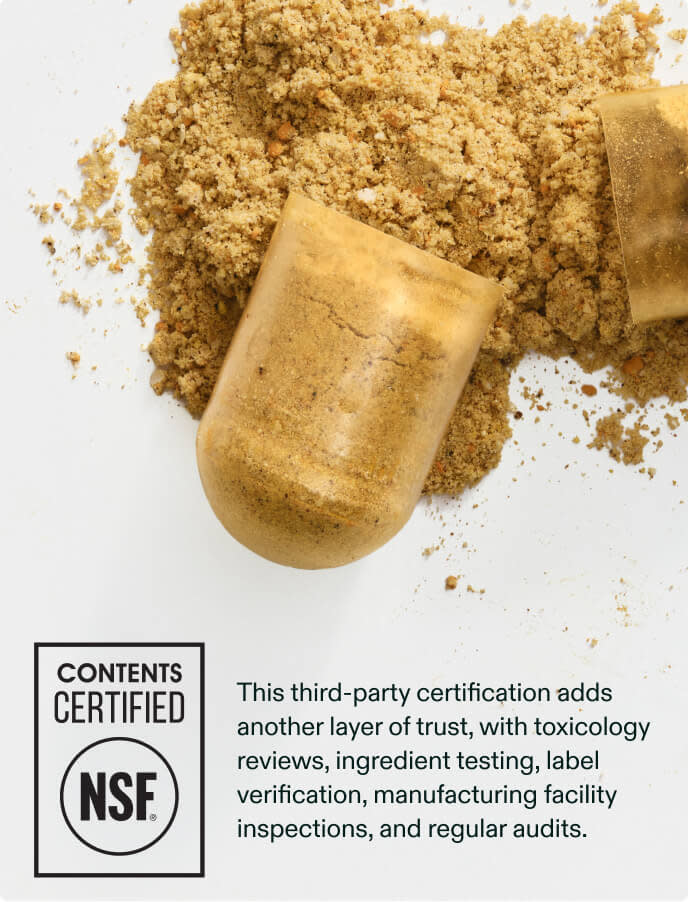 This third-party certification adds another layer of trust, with toxicology reviews, ingredient testing, label verification, manufacturing facility inspections, and regular audits.