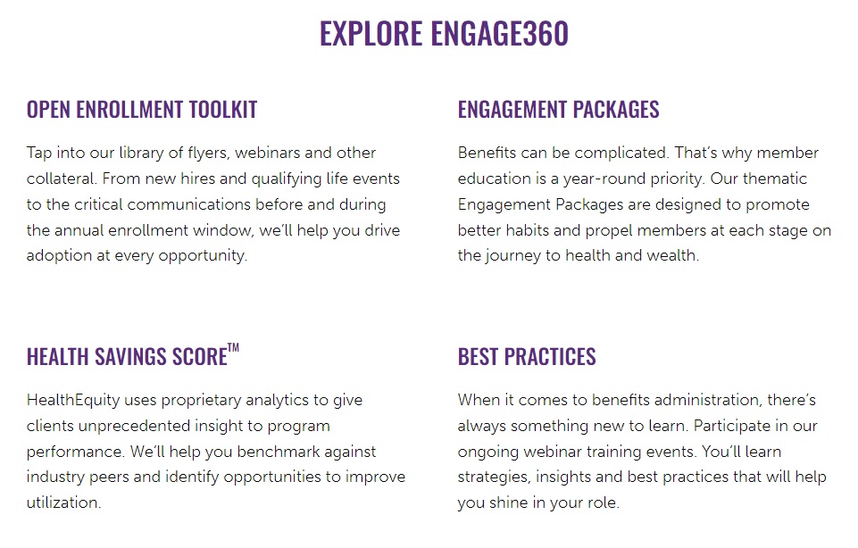 Explore Engage360 for our proven approach to engagement designed specifically for benefits professionals. Engage360 includes original collateral, analytics, training, and the support you need to make a difference for your people and the organization.