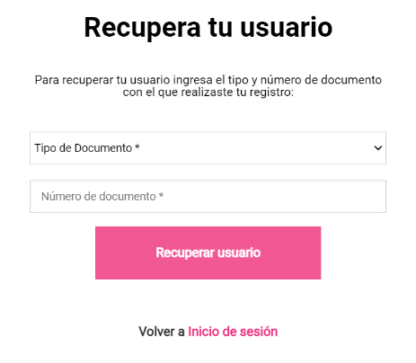 Imagen Recuperar usuario comfama