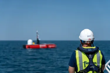 Fugro employee looks out to sea