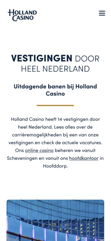 Mobiele schermafbeelding van het Holland Casino platform