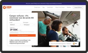 Header van de website indiecampers