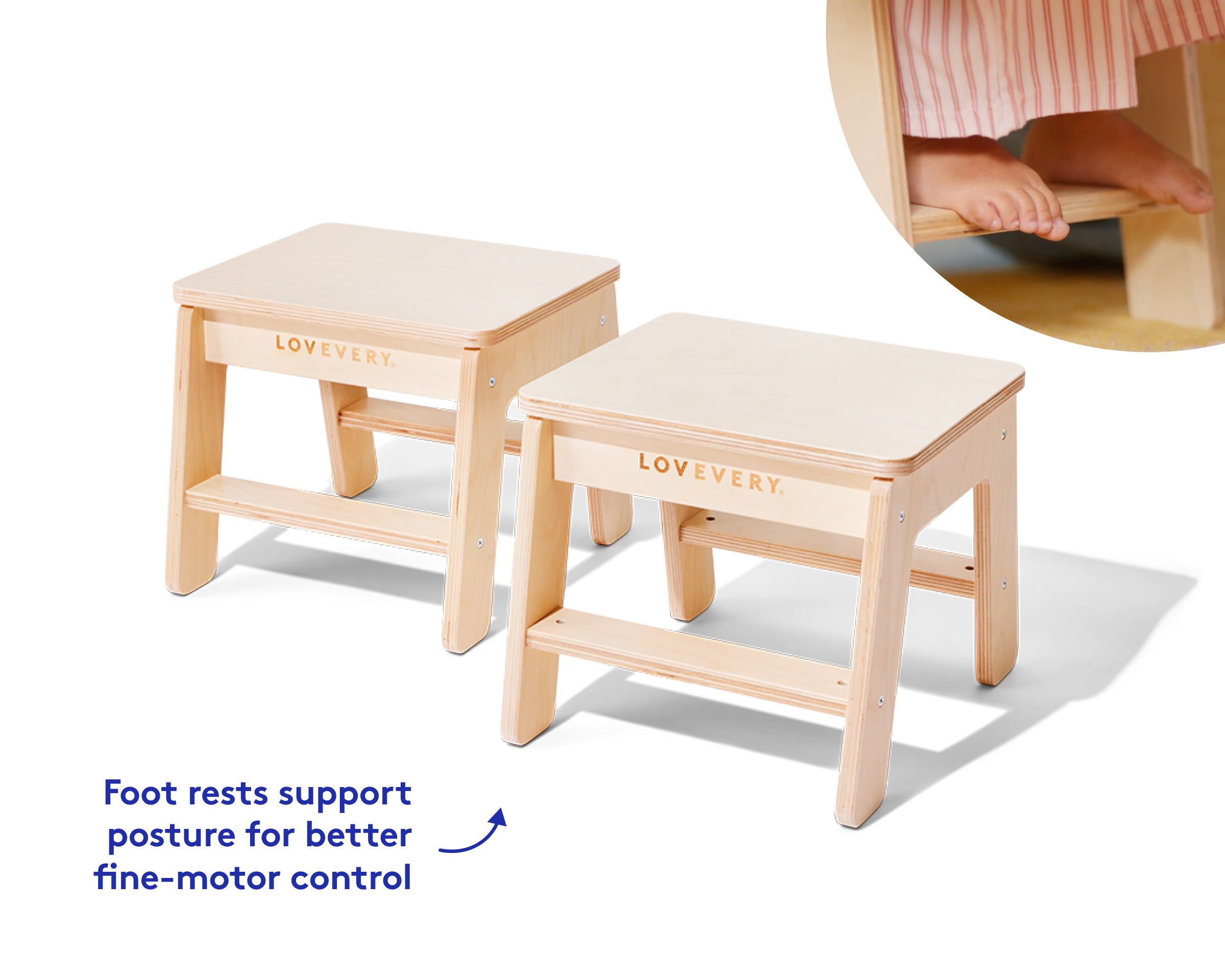 Wooden Stools, Set of 2 | Toddler Table Stools | Lovevery