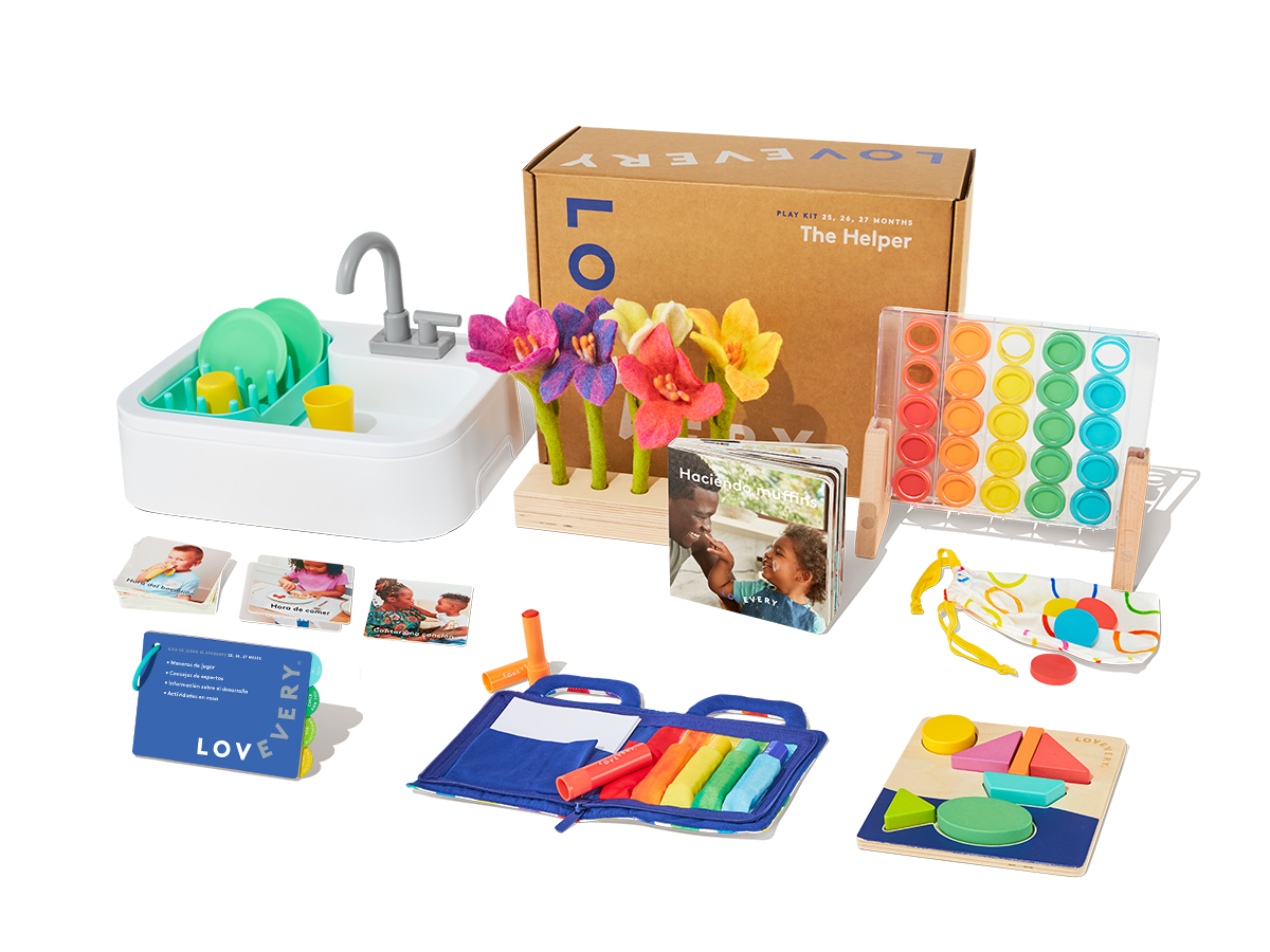 知育玩具 LOVEVERY Play Kit 25 26 27M The Helper Kit de Juego El Ayudante | Juguetes para 2 años de edad | Lovevery