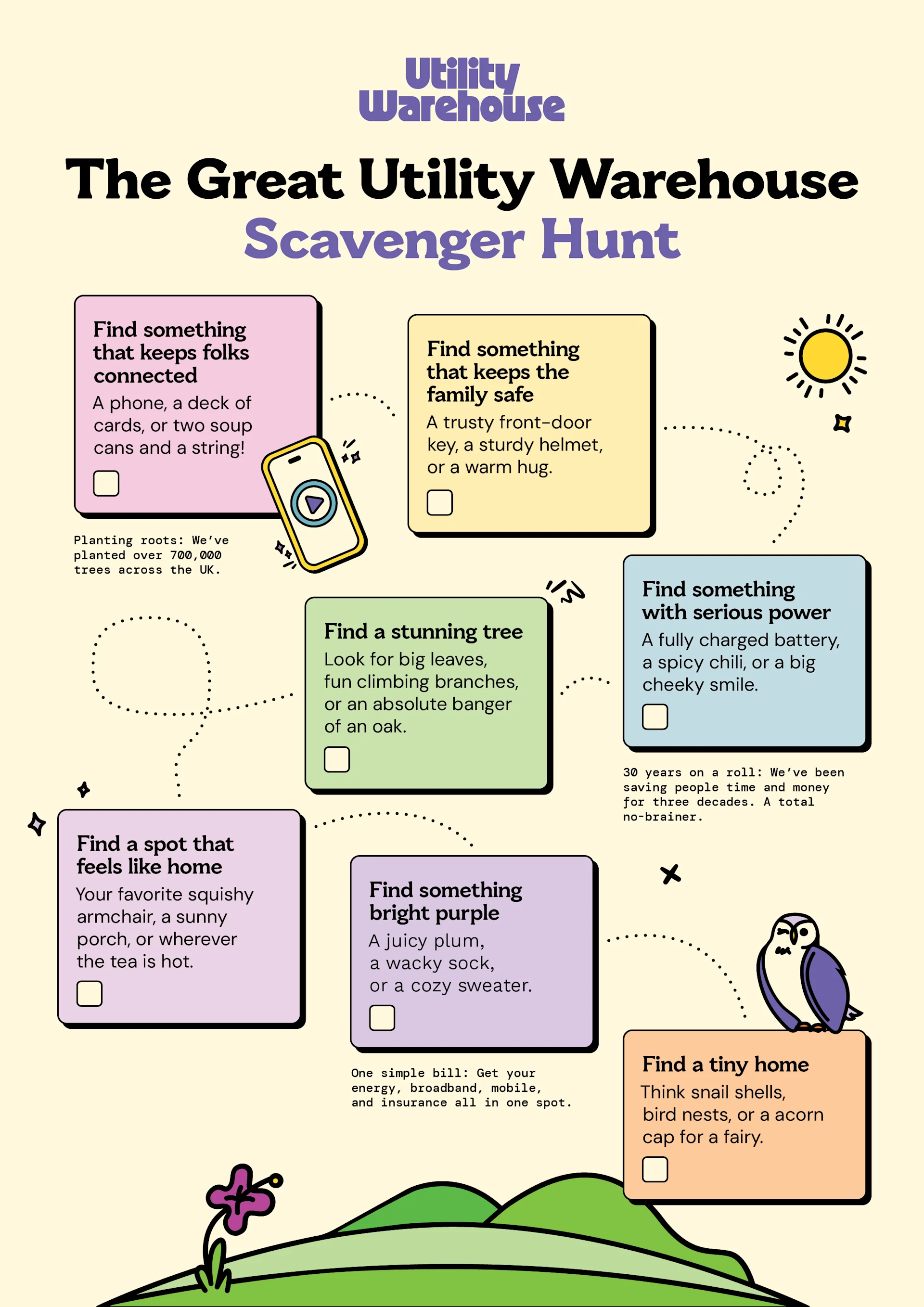 Get it together with the Utility Warehouse scavenger hunt