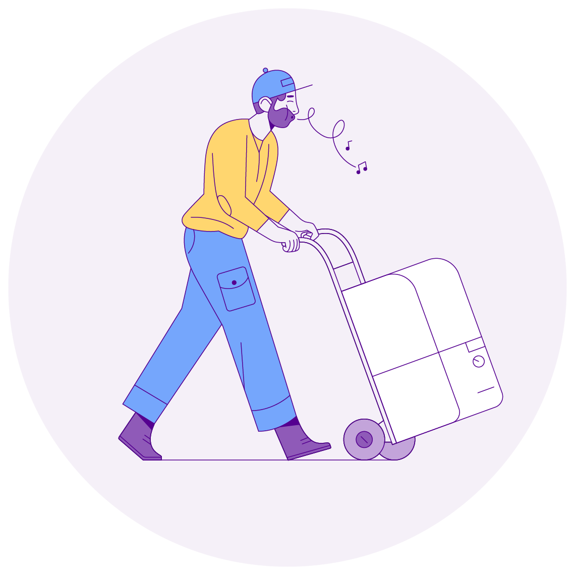 Man delivering boiler installation