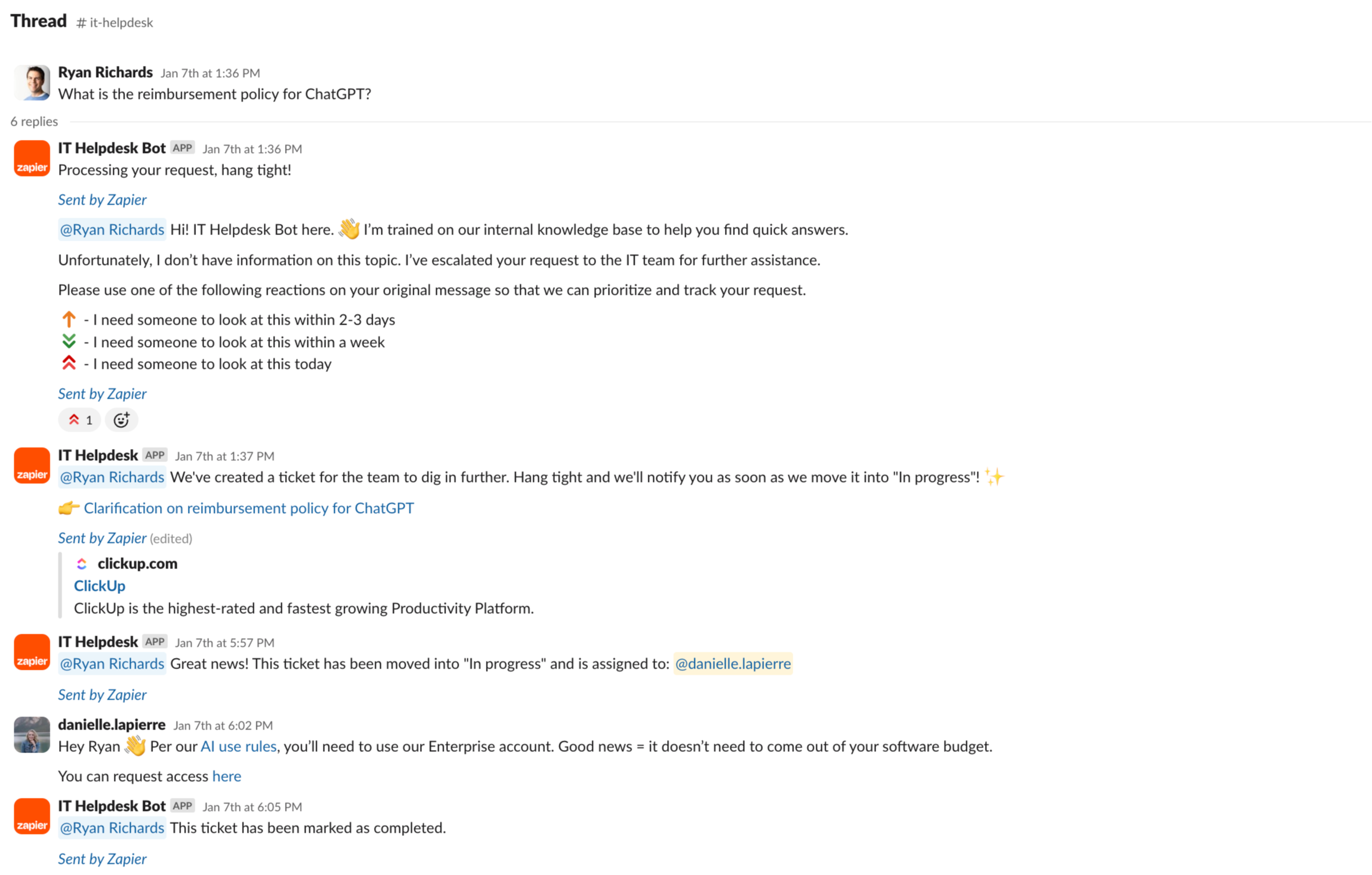 IT helpdesk - conversation
